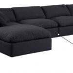 Comfy 158" Linen Textured Fabric Upholstered 6pc. Modular Sectional