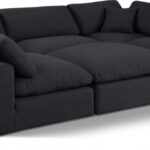 Comfy 119" Linen Textured Fabric Upholstered 6pc. Modular Sectional