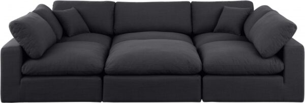 Comfy 119" Linen Textured Fabric Upholstered 6pc. Modular Sectional