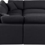 Comfy 119" Linen Textured Fabric Upholstered 6pc. Modular Sectional