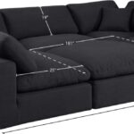 Comfy 119" Linen Textured Fabric Upholstered 6pc. Modular Sectional