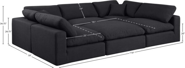 Comfy 119" Linen Textured Fabric Upholstered 6pc. Modular Sectional