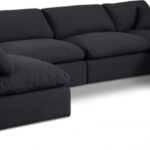 Comfy 158" Linen Textured Fabric Upholstered 6pc. Modular Sectional