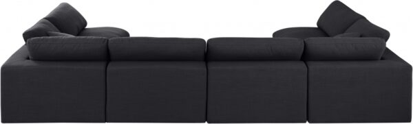 Comfy 158" Linen Textured Fabric Upholstered 6pc. Modular Sectional