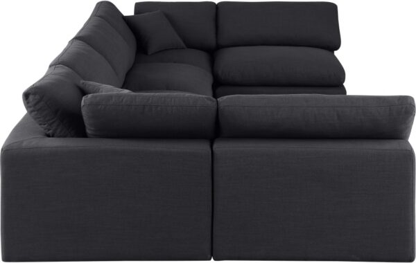 Comfy 158" Linen Textured Fabric Upholstered 6pc. Modular Sectional