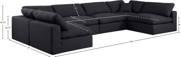 Comfy 158" Linen Textured Fabric Upholstered 6pc. Modular Sectional