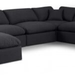 Comfy 158" Linen Textured Fabric Upholstered 7pc. Modular Sectional