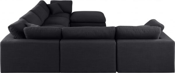 Comfy 158" Linen Textured Fabric Upholstered 7pc. Modular Sectional