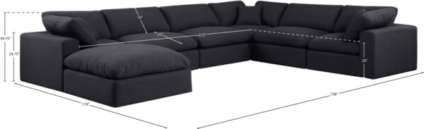 Comfy 158" Linen Textured Fabric Upholstered 7pc. Modular Sectional