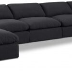 Comfy 197" Linen Textured Fabric Upholstered 7pc. Modular Sectional