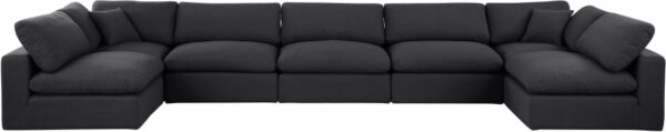 Comfy 197" Linen Textured Fabric Upholstered 7pc. Modular Sectional