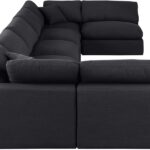 Comfy 197" Linen Textured Fabric Upholstered 7pc. Modular Sectional