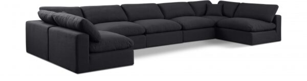 Comfy 197" Linen Textured Fabric Upholstered 7pc. Modular Sectional