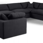 Comfy 158" Linen Textured Fabric Upholstered 8pc. Modular Sectional