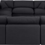 Comfy 158" Linen Textured Fabric Upholstered 8pc. Modular Sectional