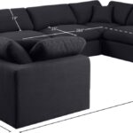 Comfy 158" Linen Textured Fabric Upholstered 8pc. Modular Sectional