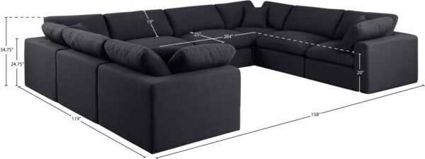 Comfy 158" Linen Textured Fabric Upholstered 8pc. Modular Sectional