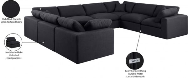 Comfy 158" Linen Textured Fabric Upholstered 8pc. Modular Sectional