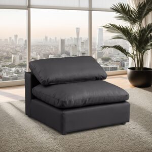 Comfy Vegan Leather Upholstered Armless Modular Chair