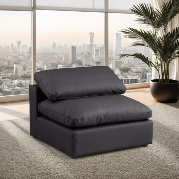 Comfy Vegan Leather Upholstered Armless Modular Chair