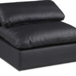 Comfy Vegan Leather Upholstered Armless Modular Chair