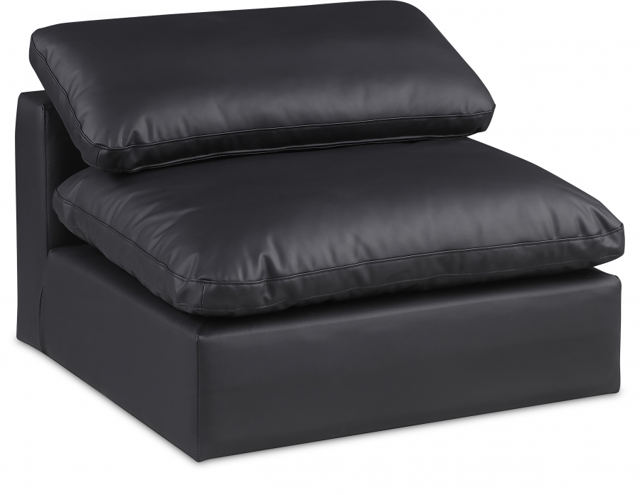 Comfy Vegan Leather Upholstered Armless Modular Chair