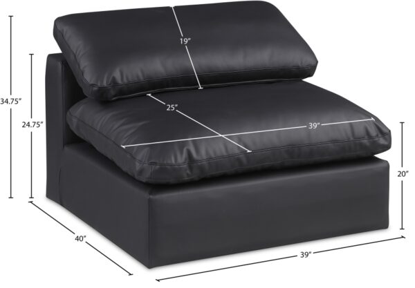 Comfy Vegan Leather Upholstered Armless Modular Chair