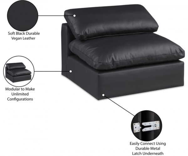 Comfy Vegan Leather Upholstered Armless Modular Chair