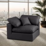 Comfy Vegan Leather Upholstered Corner Modular Chair
