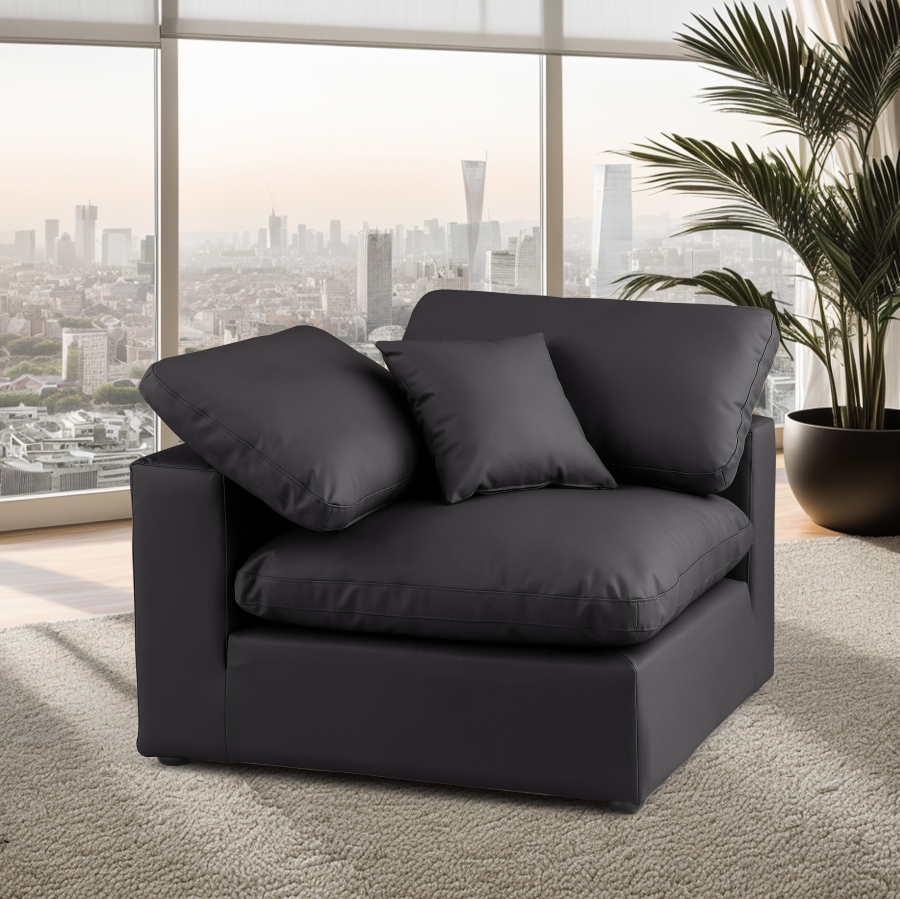 Comfy Vegan Leather Upholstered Corner Modular Chair