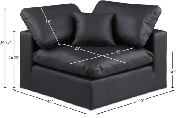 Comfy Vegan Leather Upholstered Corner Modular Chair