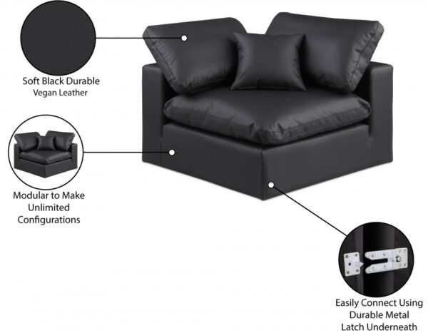 Comfy Vegan Leather Upholstered Corner Modular Chair