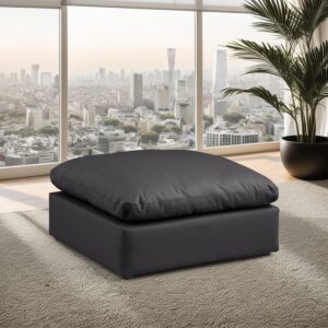 Comfy Vegan Leather Upholstered Modular Ottoman