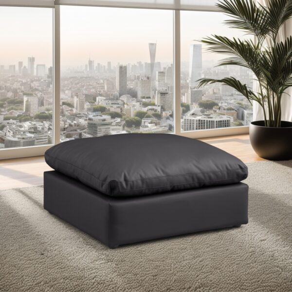 Comfy Vegan Leather Upholstered Modular Ottoman