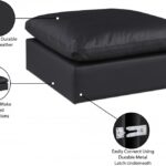 Comfy Vegan Leather Upholstered Modular Ottoman