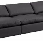 Comfy 117" Vegan Leather Upholstered 3pc. Armless Modular Sofa