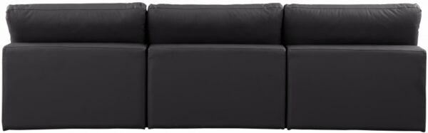 Comfy 117" Vegan Leather Upholstered 3pc. Armless Modular Sofa