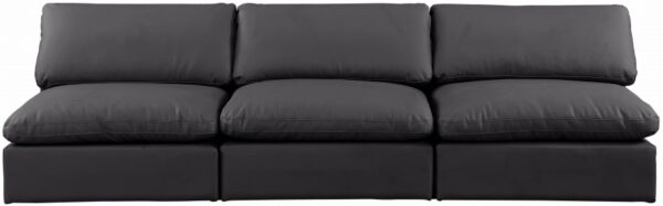Comfy 117" Vegan Leather Upholstered 3pc. Armless Modular Sofa