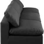 Comfy 117" Vegan Leather Upholstered 3pc. Armless Modular Sofa