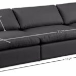 Comfy 117" Vegan Leather Upholstered 3pc. Armless Modular Sofa
