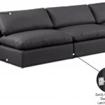 Comfy 117" Vegan Leather Upholstered 3pc. Armless Modular Sofa