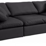 Comfy 119" Vegan Leather Upholstered 3pc. Modular Sofa