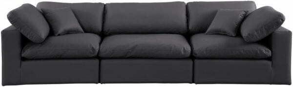 Comfy 119" Vegan Leather Upholstered 3pc. Modular Sofa