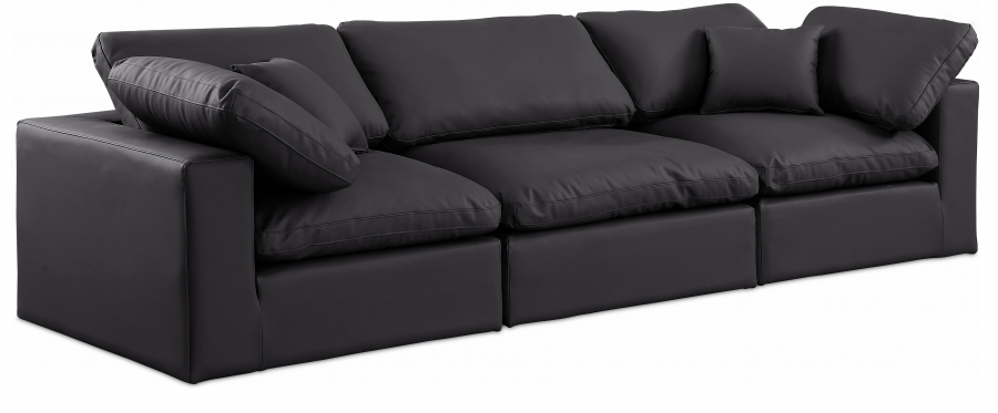 Comfy 119" Vegan Leather Upholstered 3pc. Modular Sofa