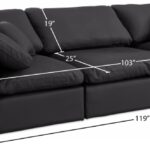 Comfy 119" Vegan Leather Upholstered 3pc. Modular Sofa