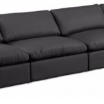 Comfy 156" Vegan Leather Upholstered 4pc. Armless Modular Sofa