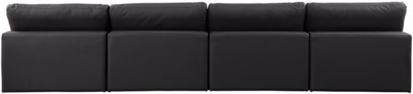 Comfy 156" Vegan Leather Upholstered 4pc. Armless Modular Sofa