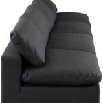 Comfy 156" Vegan Leather Upholstered 4pc. Armless Modular Sofa