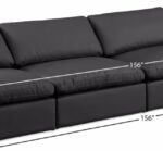 Comfy 156" Vegan Leather Upholstered 4pc. Armless Modular Sofa