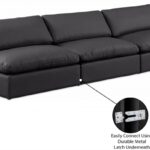 Comfy 156" Vegan Leather Upholstered 4pc. Armless Modular Sofa